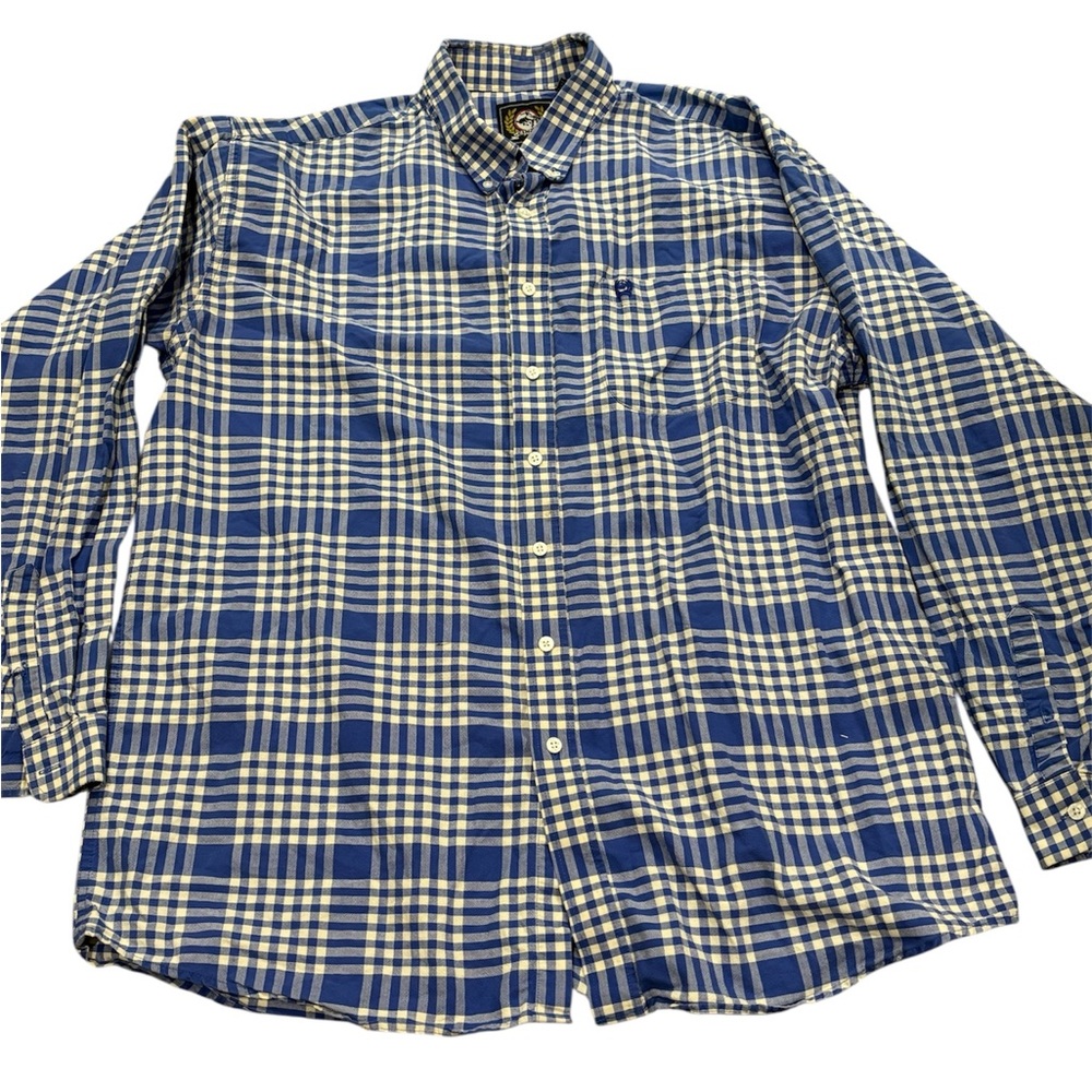 Cinch Blue and White Plaid Button Down Shirt